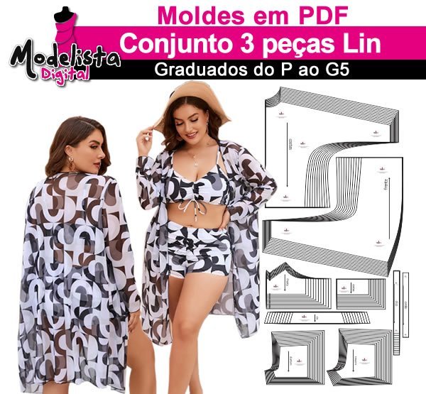 Conjunto 3 peças Lin